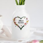 Vaso di fiori in ceramica personalizzato con titolo e da 1 a 6 nomi per il compleanno e la festa della mamma, per la nonna e per la famiglia.