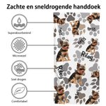 Gepersonaliseerd huisdier foto pootafdruk sneldrogend strandlaken met naam strand accessoires vakantie cadeau voor kat hond liefhebber