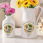 Corona de flores personalizada Foto florero de cerámica con el nombre y el título Decoración del hogar Día de la Madre Cumpleaños Regalo para Mamá Abuela Familia