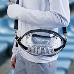 Personalized Football Shape Clear Crossbody Stadium Bag with Name and Tassel Game Day Birthday Gift for Football Lover
