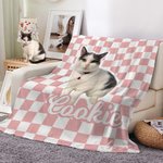 Personalisierte Multicolor Plaid weiche Decke mit Hund Katze Foto und Name Home Decor Geburtstagsgeschenk für Tierbesitzer Liebhaber