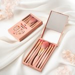 Set di pennelli per il trucco con 5 pezzi di pennelli e specchio Accessori da viaggio Regalo per la festa della mamma per la nonna