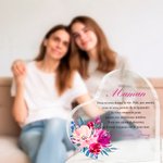 Plaque Acrylique Personnalisée avec Texte et Motif de Fleur Cadeau Anniversaire Fête des Mères pour Maman Grand-Mère