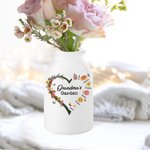 Vaso di fiori in ceramica personalizzato con titolo e da 1 a 6 nomi per il compleanno e la festa della mamma, per la nonna e per la famiglia.