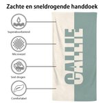 Gepersonaliseerde Artistieke Tweekleuren Collage Naam Sneldrogend Strandlaken Vakantie Reizen Essentieel Verjaardagscadeau voor Familie Vrienden