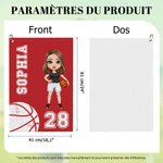 Serviette de Toilette Personnalisée avec Personnage Numéro Nom Accessoire à Séchage Rapide d'Activités Extérieures Cadeau pour Amateur de Sport