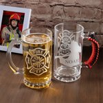 Personalizzato Vigili del Fuoco Silhouette Ascia Design Nome Distintivo di birra numerato con manico Compleanno Festa dei Vigili del Fuoco Regalo di apprezzamento per i Vigili del Fuoco