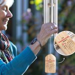 Personalised Vintage Birth Flower Wind Chime with Names and Wood Plate Floral Garden Decor Mother's Day Birthday Gift for Mom Grandma