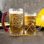 Personalizzato Vigili del Fuoco Silhouette Ascia Design Nome Distintivo di birra numerato con manico Compleanno Festa dei Vigili del Fuoco Regalo di apprezzamento per i Vigili del Fuoco