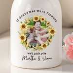 Corona de flores personalizada Foto florero de cerámica con el nombre y el título Decoración del hogar Día de la Madre Cumpleaños Regalo para Mamá Abuela Familia