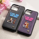 Cartone animato 3D personalizzato Una ragazza e i suoi cani hanno un legame indissolubile Custodia per telefono a fogli mobili con supporto per carte di credito con blocco RFID Regalo di compleanno pe