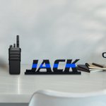 Personalisierte 3D gedruckt blaue Linie Nummer Name Platte Schreibtisch Dekor Geburtstag Anerkennung Ruhestand Geschenk für Polizist Strafverfolgungsbehörden Offizier