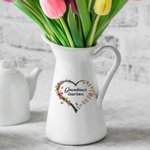 Vaso di fiori in ceramica personalizzato con titolo e da 1 a 6 nomi per il compleanno e la festa della mamma, per la nonna e per la famiglia.