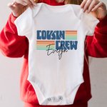 Gepersonaliseerde neef Crew Strepen 100% Katoen Kids T-shirt Baby Bodysuit met naam Family Gathering Party Verjaardagscadeau voor jongens meisjes