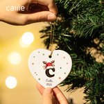 Personalizada de Navidad sombrero de diseño Antlers ornamento de cerámica con la letra y el nombre de árbol colgante decoración del hogar de Navidad regalo para la familia amigos