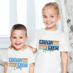 Gepersonaliseerde neef Crew Strepen 100% Katoen Kids T-shirt Baby Bodysuit met naam Family Gathering Party Verjaardagscadeau voor jongens meisjes