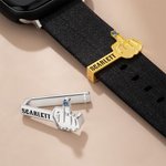 Personalized 3D Spoof Middle Finger Watch Band Charm with Name or Birthstone Decorative Accessories Birthday Gift for Men Women