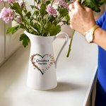 Vaso di fiori in ceramica personalizzato con titolo e da 1 a 6 nomi per il compleanno e la festa della mamma, per la nonna e per la famiglia.