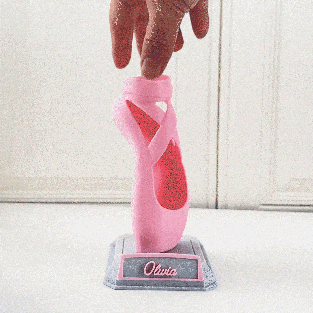 Personalised 3D Printed Ballet Pointe Shoe with Nameplates Toothbrush Pen Holder Vase Desk Decor Birthday Gift for Ballerina Ballet Dancer Enthusiast