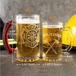Personalizzato Vigili del Fuoco Silhouette Ascia Design Nome Distintivo di birra numerato con manico Compleanno Festa dei Vigili del Fuoco Regalo di apprezzamento per i Vigili del Fuoco