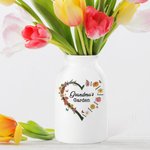 Vaso di fiori in ceramica personalizzato con titolo e da 1 a 6 nomi per il compleanno e la festa della mamma, per la nonna e per la famiglia.