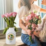 Corona de flores personalizada Foto florero de cerámica con el nombre y el título Decoración del hogar Día de la Madre Cumpleaños Regalo para Mamá Abuela Familia
