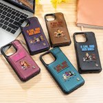 Cartone animato 3D personalizzato Una ragazza e i suoi cani hanno un legame indissolubile Custodia per telefono a fogli mobili con supporto per carte di credito con blocco RFID Regalo di compleanno pe