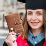 Personalized Classic Winnie the Pooh Leather Tri-folded Wristlet Wallet with Name and Card Holder Graduation Birthday Gift for Family Friends