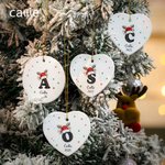 Personalizada de Navidad sombrero de diseño Antlers ornamento de cerámica con la letra y el nombre de árbol colgante decoración del hogar de Navidad regalo para la familia amigos
