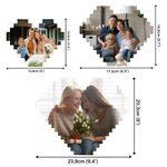 Rompecabezas personalizados de ladrillos en forma de corazón con foto regalo de cumpleaños aniversario o boda para la familia