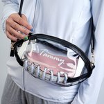 Personalized Football Shape Clear Crossbody Stadium Bag with Name and Tassel Game Day Birthday Gift for Football Lover