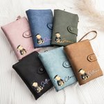 Personalized Classic Winnie the Pooh Leather Tri-folded Wristlet Wallet with Name and Card Holder Graduation Birthday Gift for Family Friends