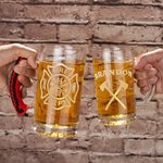 Personalizzato Vigili del Fuoco Silhouette Ascia Design Nome Distintivo di birra numerato con manico Compleanno Festa dei Vigili del Fuoco Regalo di apprezzamento per i Vigili del Fuoco