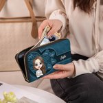 Portafoglio lungo personalizzato in pelle PU con 1-8 nomi e scomparti multipli regalo perfetto per compleanno o festa della mamma per donne