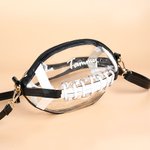 Personalized Football Shape Clear Crossbody Stadium Bag with Name and Tassel Game Day Birthday Gift for Football Lover