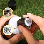 Personalized Dog Cat Pet Portrait Photo Golf Ball Self-inking Stamp with Metal Storage Box and Name Birthday Gift for Golf Players Pet Lovers