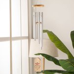 Personalised Vintage Birth Flower Wind Chime with Names and Wood Plate Floral Garden Decor Mother's Day Birthday Gift for Mom Grandma