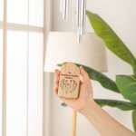 Personalised Vintage Birth Flower Wind Chime with Names and Wood Plate Floral Garden Decor Mother's Day Birthday Gift for Mom Grandma