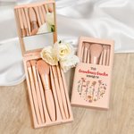 Set di pennelli per il trucco con 5 pezzi di pennelli e specchio Accessori da viaggio Regalo per la festa della mamma per la nonna