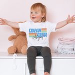 Gepersonaliseerde neef Crew Strepen 100% Katoen Kids T-shirt Baby Bodysuit met naam Family Gathering Party Verjaardagscadeau voor jongens meisjes
