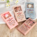 Set di pennelli per il trucco con 5 pezzi di pennelli e specchio Accessori da viaggio Regalo per la festa della mamma per la nonna