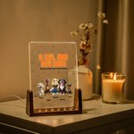 Personalizada Una chica y sus perros tienen un lazo inquebrantable Luz de noche LED acrílica con base de madera Decoración del hogar Regalo de cumpleaños para dueños amantes de los perros