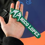 Personalisierte 3D gedruckt Wrestling Muster Namensschild mit Edelstahl-Schleife Geburtstag Rucksack Zubehör Team Geschenk für Wrestling-Fans Athleten