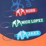 Personalisierte 3D gedruckt Wrestling Muster Namensschild mit Edelstahl-Schleife Geburtstag Rucksack Zubehör Team Geschenk für Wrestling-Fans Athleten