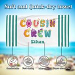 Personalisierte Multicolor niedlichen Monster Cousin Crew überdimensioniert schnell trocknen Strand Handtuch mit Namen Sommer Reisen wesentliche Pool Party Geschenk für Kinder Familie