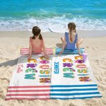 Personalisierte Multicolor niedlichen Monster Cousin Crew überdimensioniert schnell trocknen Strand Handtuch mit Namen Sommer Reisen wesentliche Pool Party Geschenk für Kinder Familie