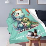 Personalised You're Doing A Great Job Mommy Cute Mama and Baby Animal Soft Throw Blanket with Name and Text Home Decor Mother's Day Gift for Mom