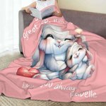 Personalised You're Doing A Great Job Mommy Cute Mama and Baby Animal Soft Throw Blanket with Name and Text Home Decor Mother's Day Gift for Mom