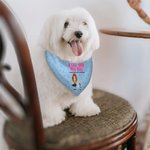 Personalised A Girl & Her Dogs Have Unbreakable Bond 3D Cartoon Design Soft Pet Bandana with Name Birthday Gift for Pet Lovers