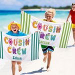 Personalisierte Multicolor niedlichen Monster Cousin Crew überdimensioniert schnell trocknen Strand Handtuch mit Namen Sommer Reisen wesentliche Pool Party Geschenk für Kinder Familie